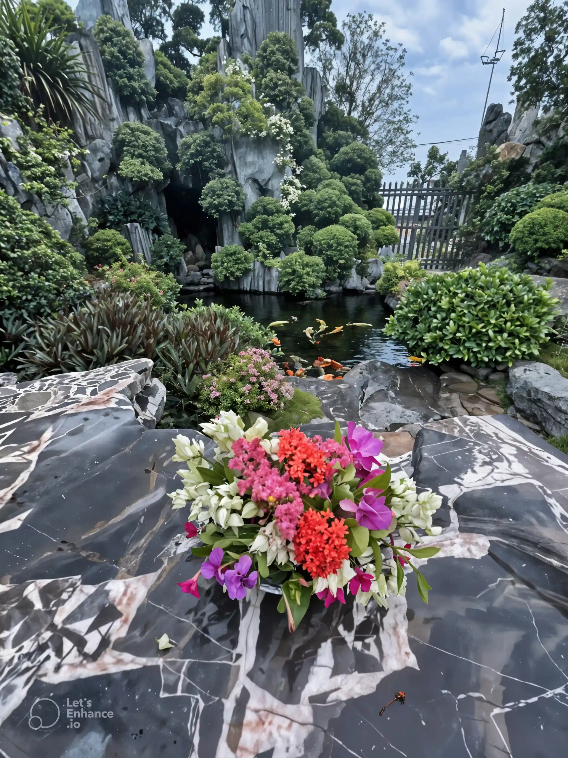 Koi Pond with Rock Garden